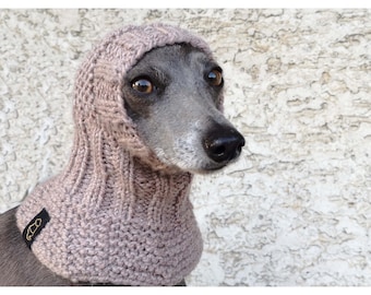 Italian Greyhound Snood, Dog Snood, Dog Hat, Greyhound Hat, Hand Knit Dog Hat, Dog Neckwarmer