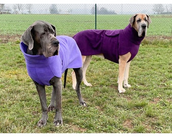 Dogge Mantel, Deutsche Dogge Fleecemantel, Trenchcoat für Hunde, Fleece Hundebekleidung, Frühling/Herbst Hundebekleidung