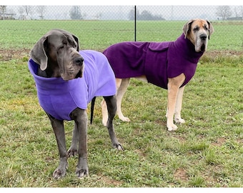 Dogge Mantel, Deutsche Dogge Fleecemantel, Trenchcoat für Hunde, Fleece Hundebekleidung, Frühling/Herbst Hundebekleidung