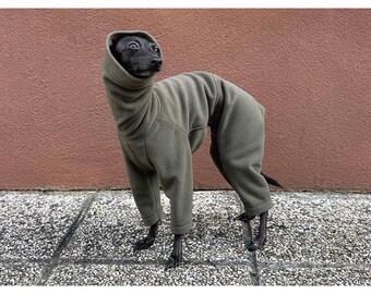 Italian Greyhound Dog Pajamas – Micro Fleece, Turtleneck Onesie for Iggy