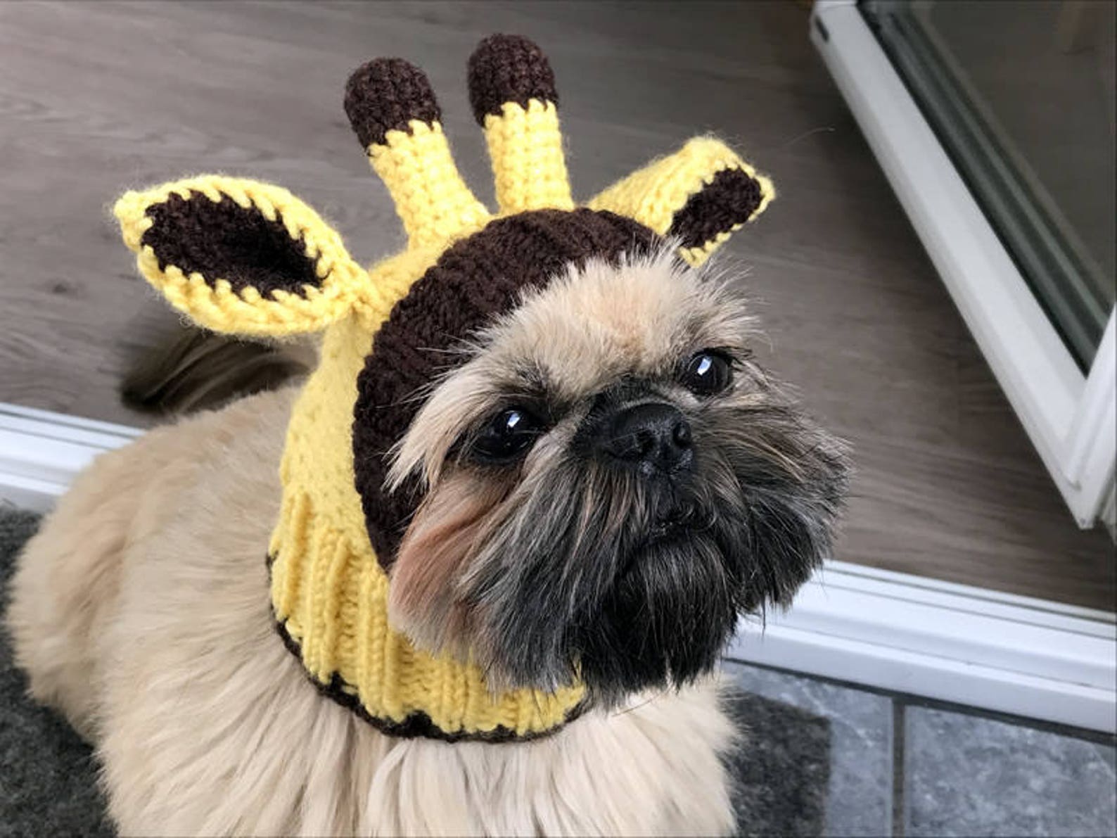 Giraffe Dog Hat / Giraffe Dog Snood / Knit Giraffe Dog Hat / Etsy