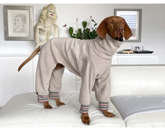 Vizsla Pyjamas, Vizsla Einfarbiger Pyjama, Vizsla Fleece-Pyjama, großer Hundepyjama, Winterhundekleidung, Winteroutfit für Hunde