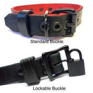 BDSM Collar, Bondage Collar, Leather BDSM, Leather Bondage, 1-1/4" Ring Collar, sub Collar, slave Collar, Lockable Nickel Free Collar, 1" image 2