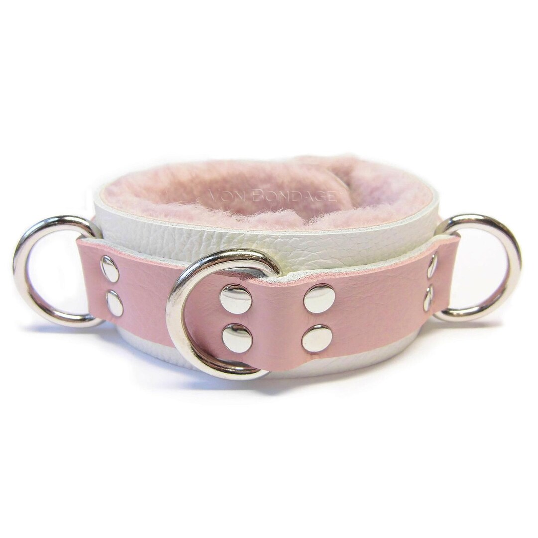 Leather BDSM Collar With Large Bondage Ring - View #4