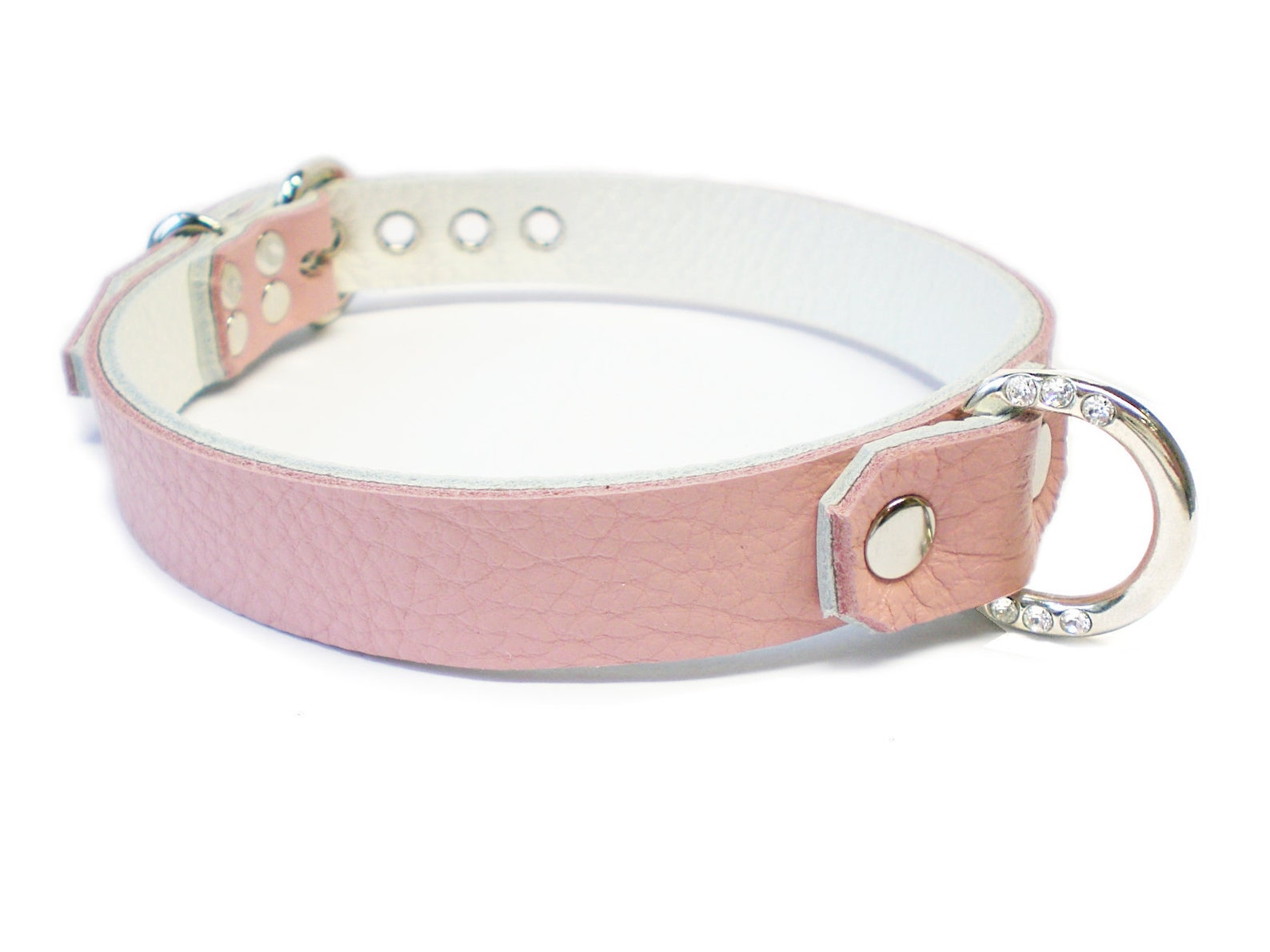 DDlg Collar Pink Leather Collar Pink BDSM Collar Lockable Etsy
