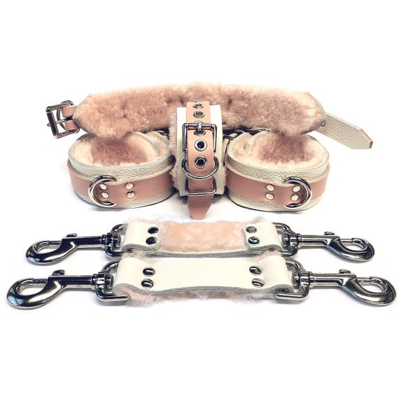 Restraints Set W/pink Fur Lining in White Leather | Lockable BDSM Cuffs Bedroom Kit for Slave Sub | Custom Sizes for Wrists Ankles 1-1/2" - Etsy Restraints Set W/pink Fur Lining in White Leather | Lockable BDSM Cuffs Bedroom Kit for Slave Sub | Custom Sizes for Wrists Ankles 1-1/2" - Etsy