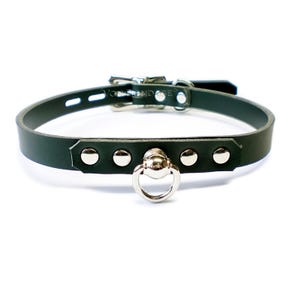 Vegan Day Collar Choker with Ball Stud Ring for submissive tags | Lockable option 1/2&quot;