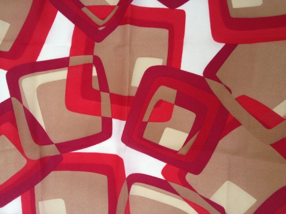 vintage red modern Italian print scarf - image 2