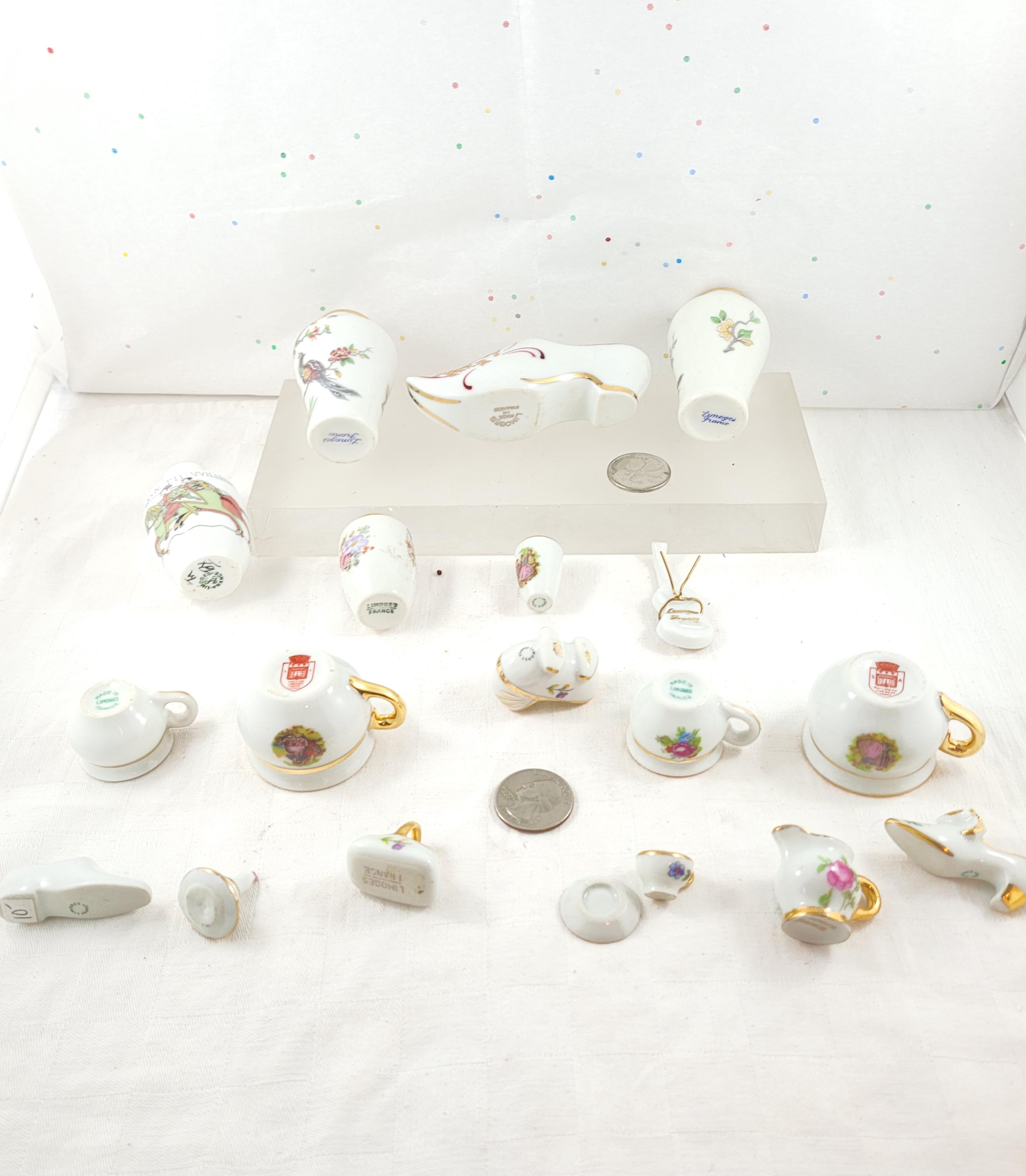 リモージュ磁器ミニチュア18点セット（個別またはセットで販売