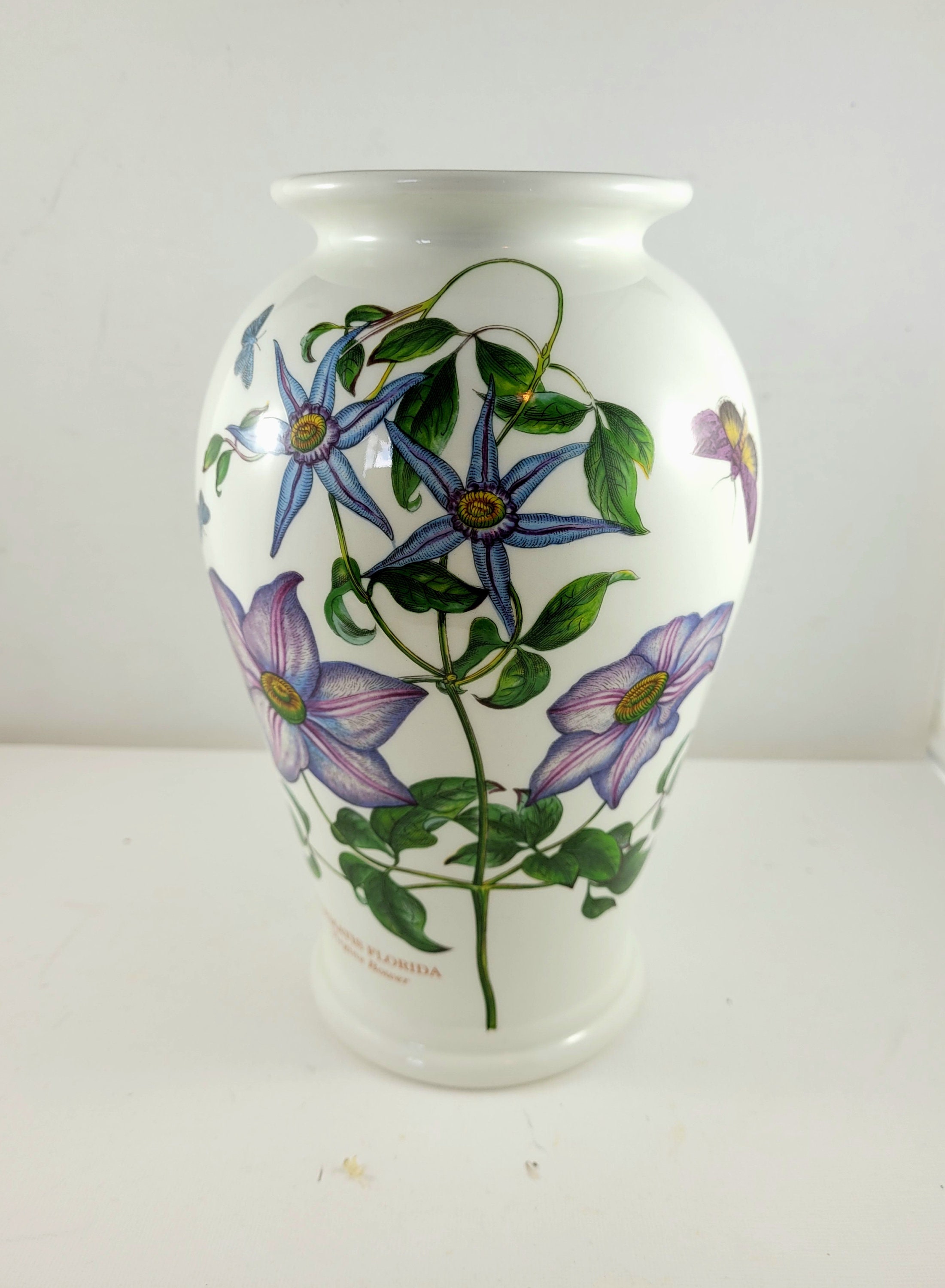 陶器製花瓶(？) 植物園1818コレクションのポートメリオン クレマチス花瓶、紫色