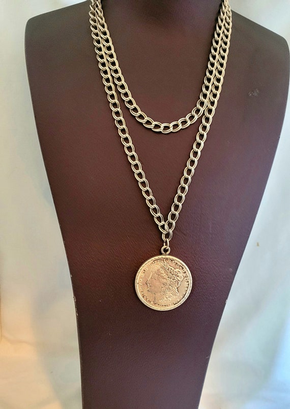 1921 Morgan Dollar Necklace Vintage 
