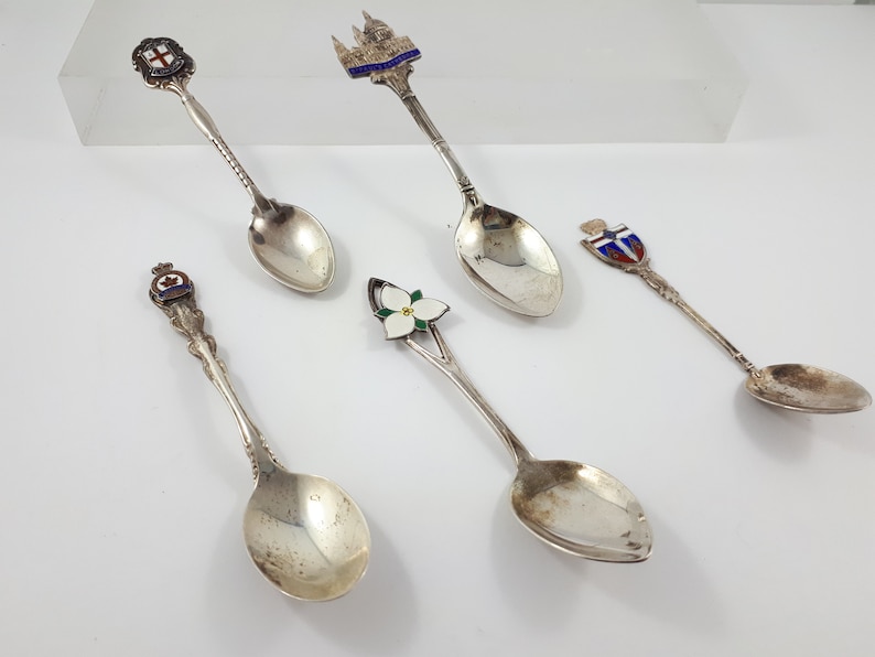 Vintage Sterling Silver Collector's Souvenir Spoons Etsy