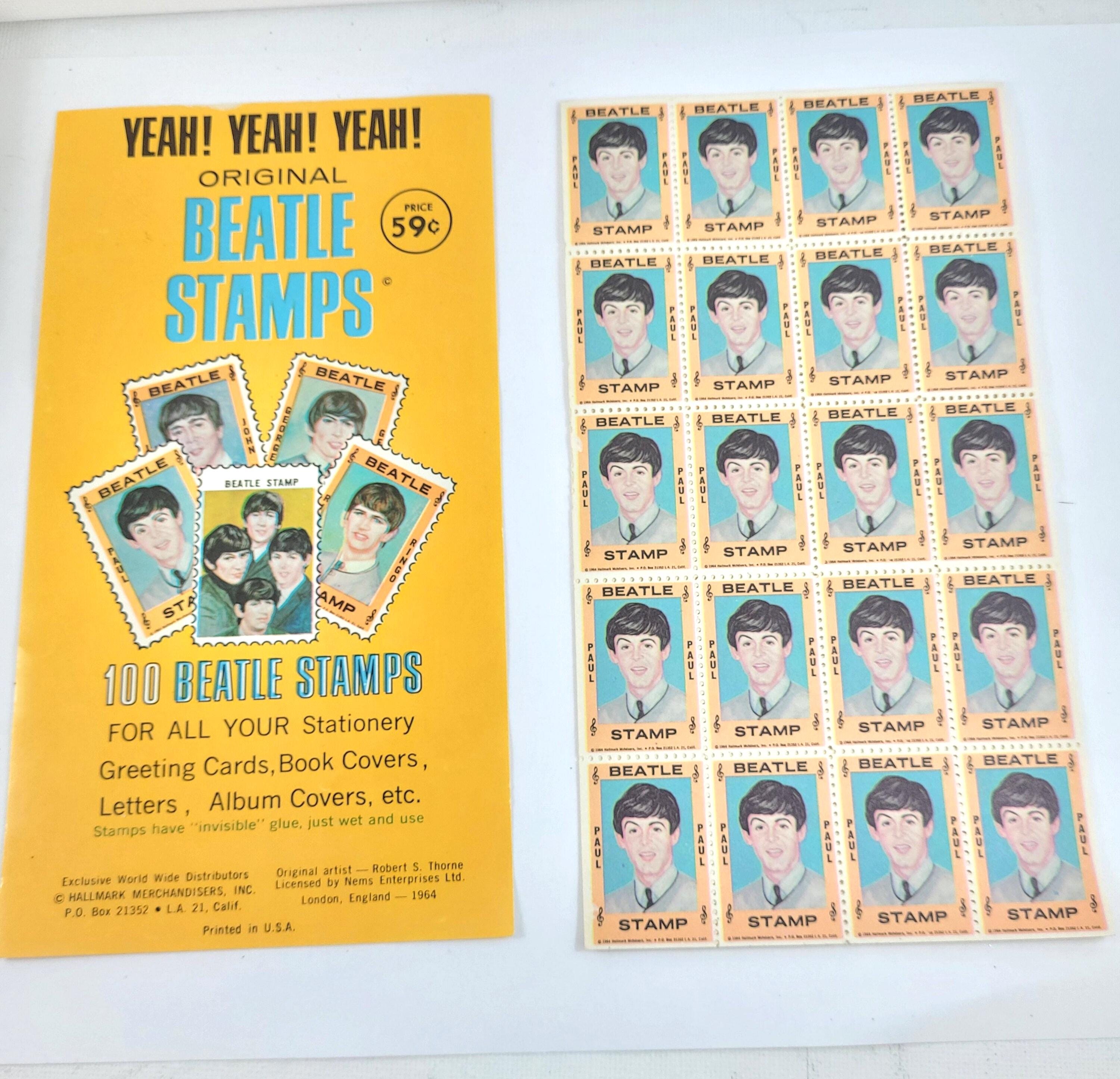 Beatles Stamps RARE 1964 Beatles 100 Stamps Set in Original Box