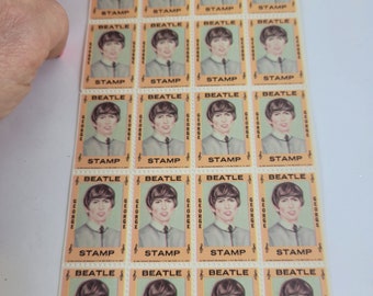 ビートルズ　切手 ビートルズ 切手6種と小型シートセット タトウ付き イギリス発行