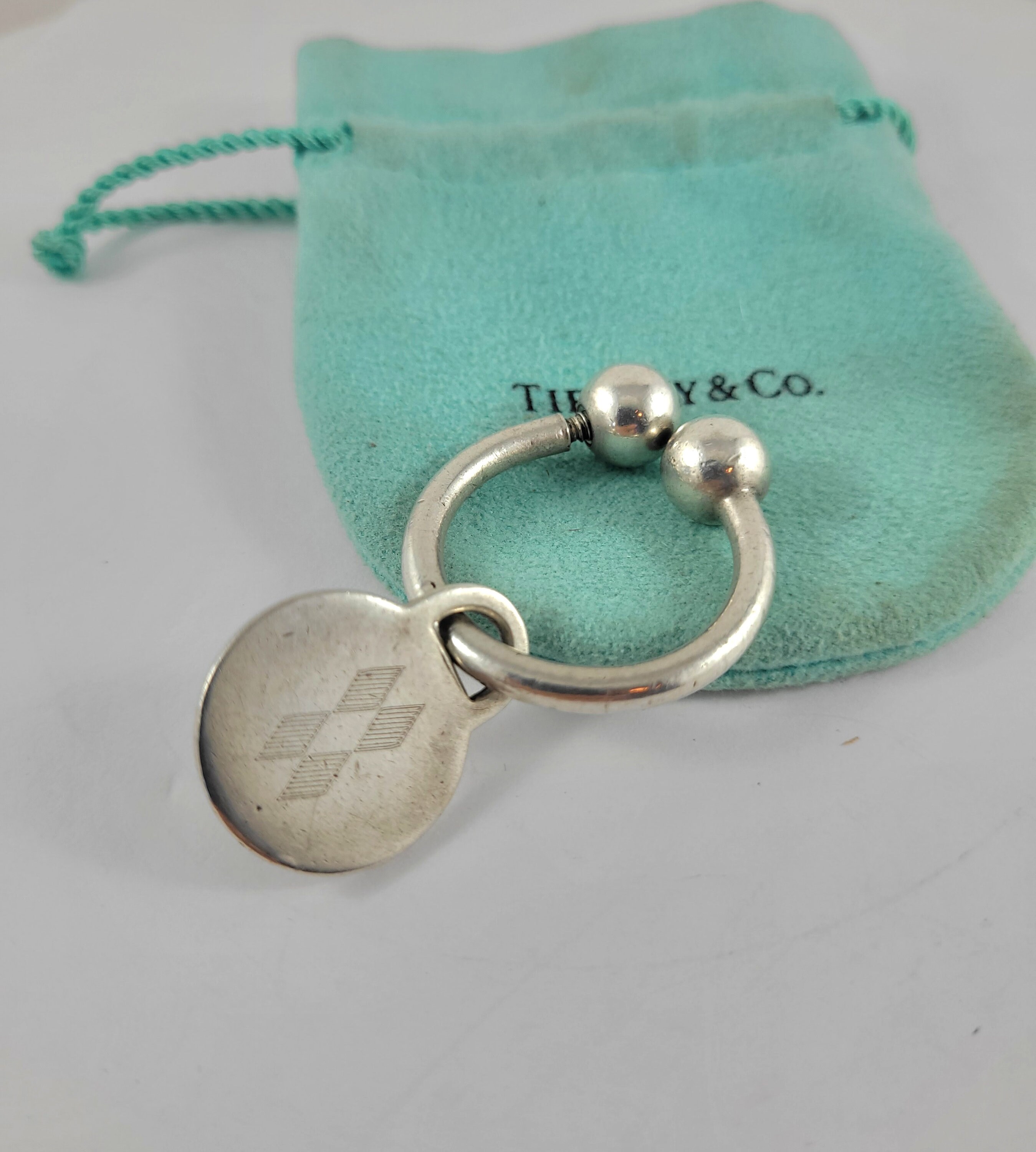 Vintage Genuine Tiffany & Co Sterling Silver Horseshoe Key Ring