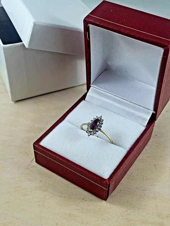 14Kt Cluster Ring Ruby & Diamond Cluster Ring Mar… - image 3