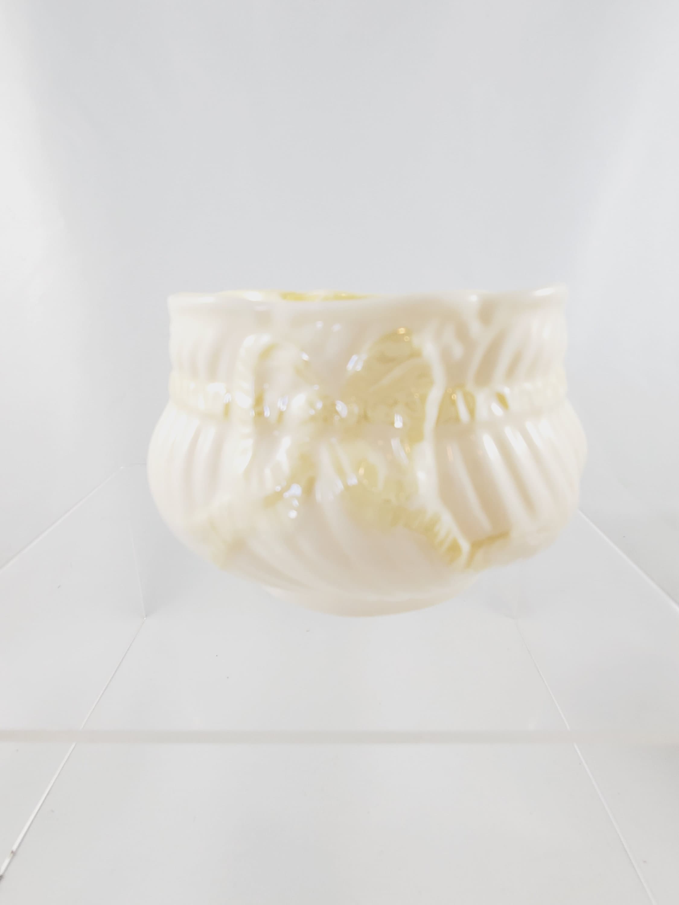 Belleek ベリーク クリーム＆シュガーボウル イエローラスター Belleek Cream Sugar Mid Century Belleek Porcelain Creamer