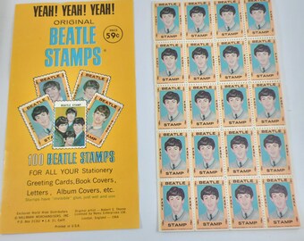 ビートルズ　切手 ビートルズ 切手6種と小型シートセット タトウ付き イギリス発行