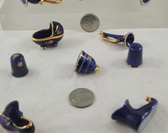 ヴィンテージ リモージュ フランス コバルトブルー シリーズ