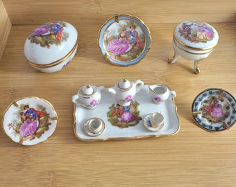 リモージュ磁器ミニチュア18点セット（個別またはセットで販売