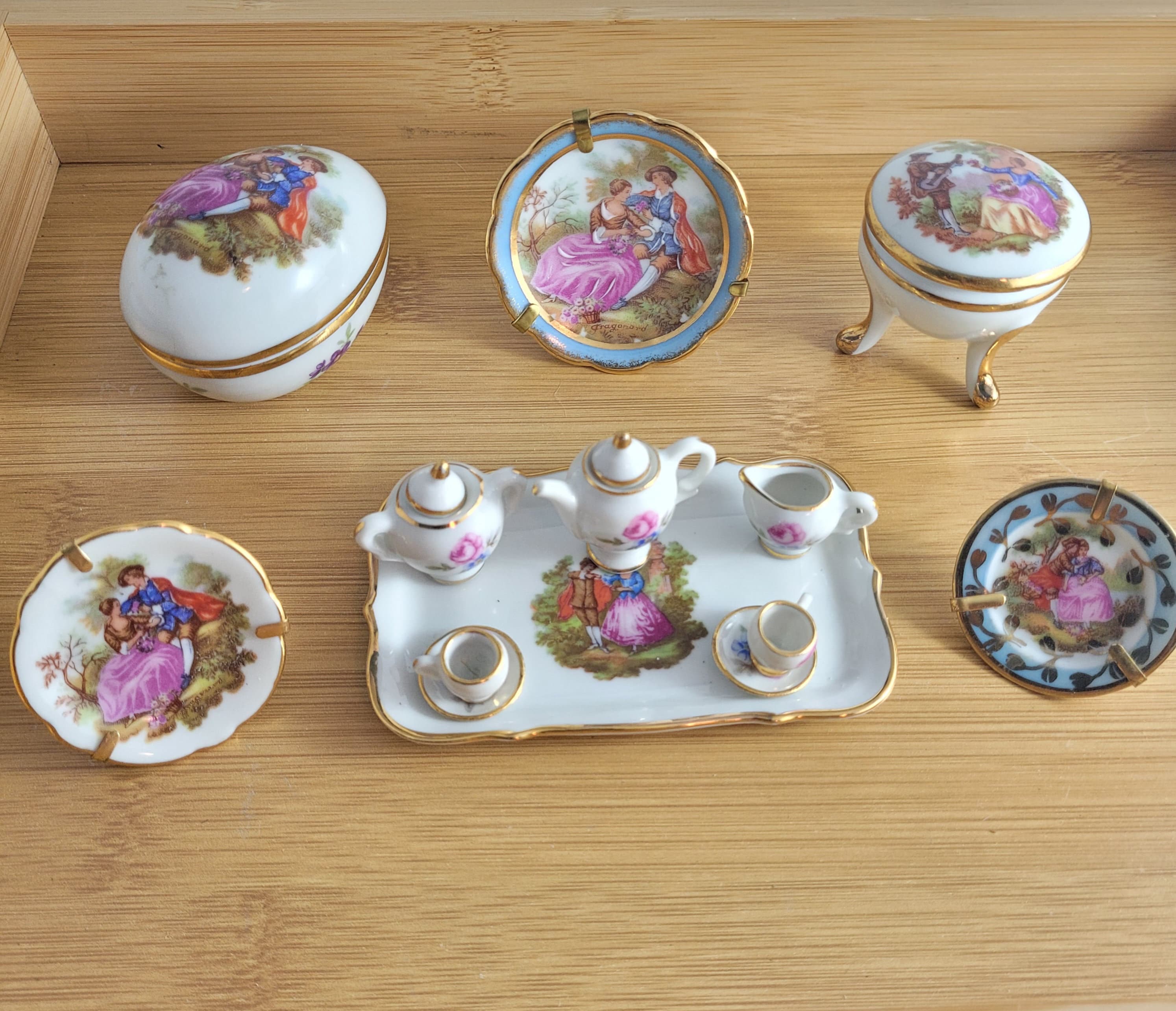 A Collection of Limoges Porcelain Miniatures Sold Individually or