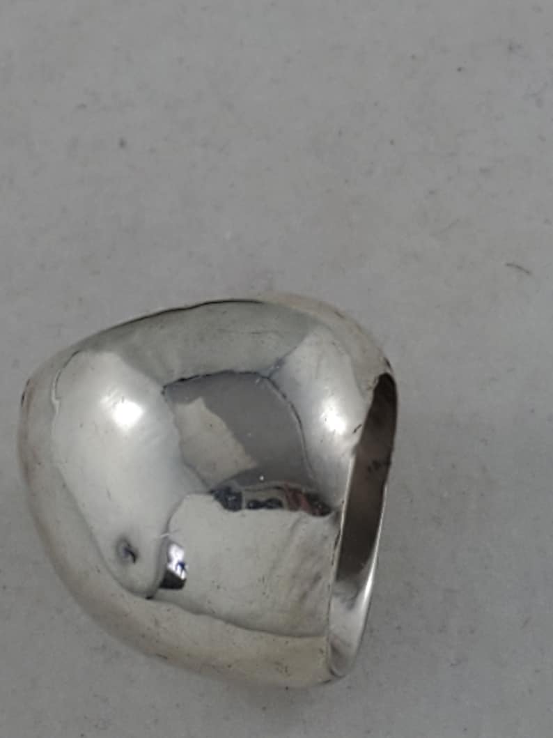 Silver Dome Ring Vintage Sterling Silver Chunky Dome Ring Size 6