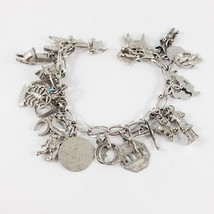 Chunky silver charm bracelet sale