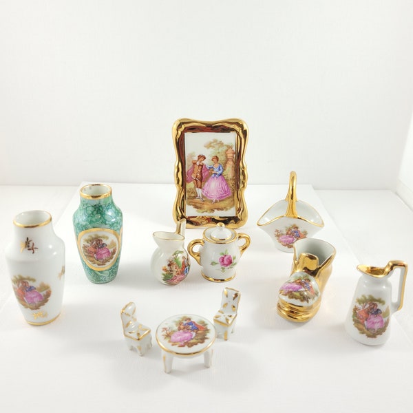 Limoges Miniatures Courting Couple Collection Sold Individually or Grouped Doll House Collectors Limoges Collectors