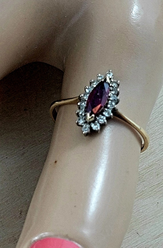 14Kt Cluster Ring Ruby & Diamond Cluster Ring Mar… - image 4