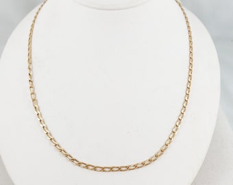 10Kt Oval Link Chain 10Kt Yellow Gold Oval Curb 18 inches Chain  Unisex Gift Father's Day Gift Mother's Day Gift