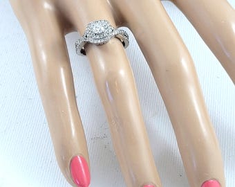 Diamond Halo Ring 14Kt Vintage Diamond Halo Ring Vintage 14Kt Diamond Engagement Ring Total of 3/4 Carat Size  5 Christmas Gifts for Her