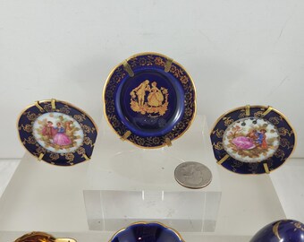 ヴィンテージ リモージュ フランス 磁器ミニチュア コバルト