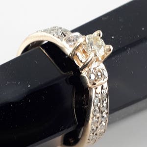 Engagement Ring Multi Diamond Ring Vintage 14Kt Yellow Gold and 37 Points of Diamonds Christmas Gift for Her