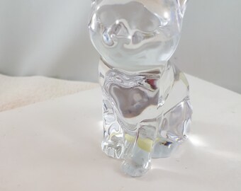 Cat Bear Owl Vintage Lead Crystal Animal Figurines Cat Bear Owl Gift for Collector Gift for Mom