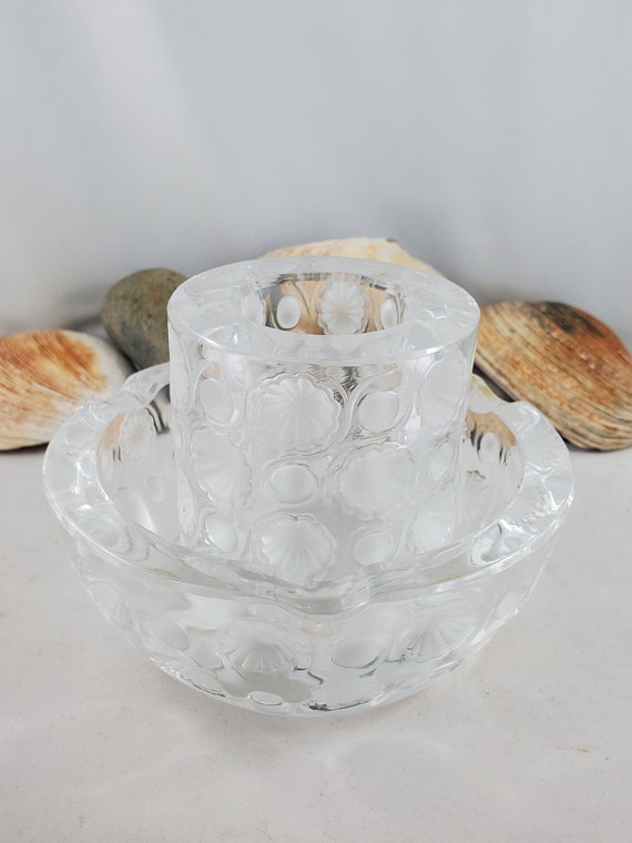 Lalique Smoke Set Vintage Frosted Crystal Lalique France Tokyo