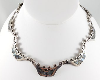 アクセサリー Vintage Mexican silver necklace charm Vintage Marked TL-91 Mexico 925 Sterling Silver Onyx