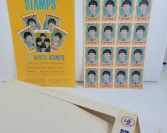 ビートルズ　切手 ビートルズ 切手6種と小型シートセット タトウ付き イギリス発行