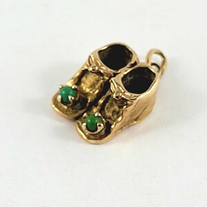 Gold baby shoe deals charms with birthstones