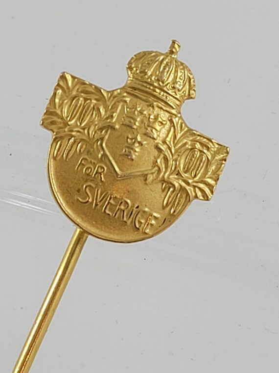 ヴィンテージ 18Kt スウェーデン国章ピンバッジ「For SVERIGE