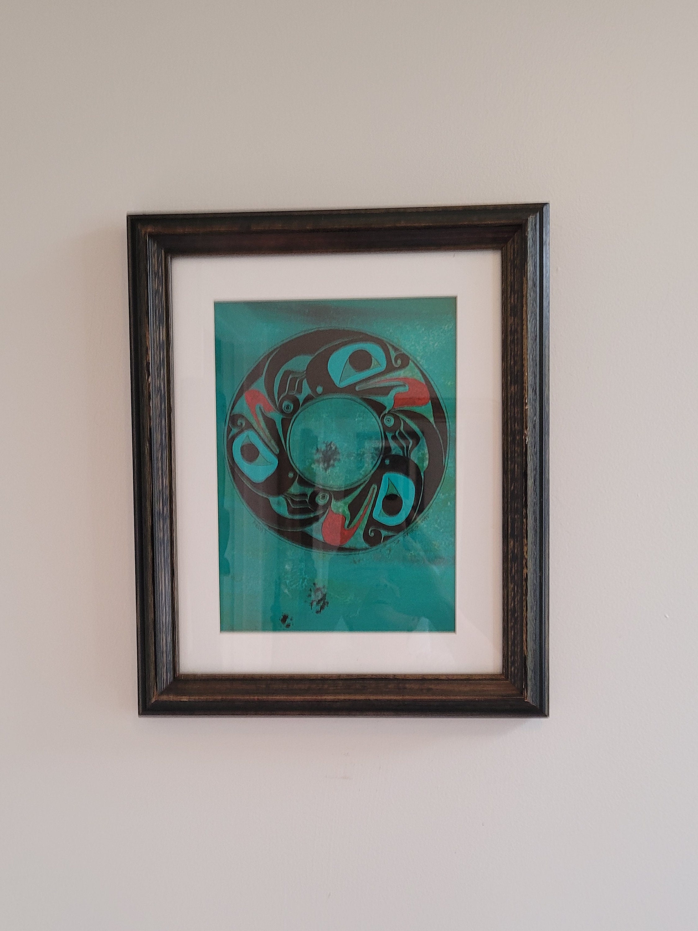 Frog Original Frogs Original Acrylic Framed Painting by Indigenous Northwest Coast ...