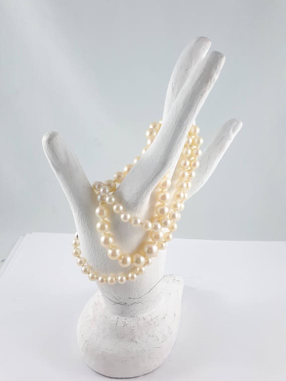 Graduated Pearl Necklace Vintage  Mid-Century Gra… - image 5