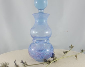 Art Glass Perfume Vintage Caithness Art Glass Purple Swirl Perfume Bottle with Stopper