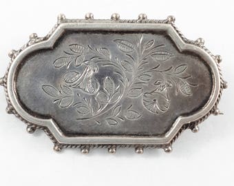 Victorian Silver Pin Antique Victorian Silver Aesthetic Movement Brooch circa 1880