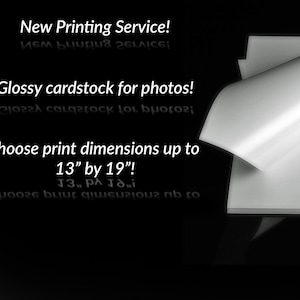 Glossy cardstock photo prints many sizes, low pricing image 1