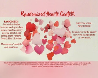 Heart shapes randomized confetti