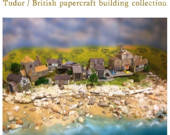 British papercraft building set - HO scale variation - pre-printed and shipped to buyer on large format cardstock sheets