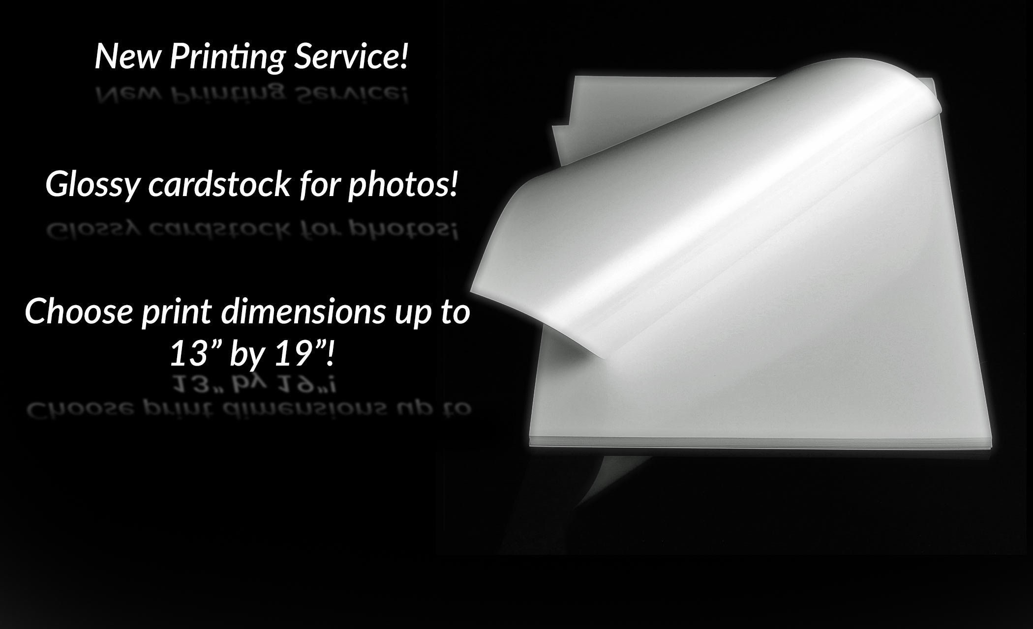 Glossy cardstock photo prints - many sizes, low pricing!