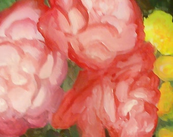 Original handmade acrylic painting - roses - 9 x 12 inch on canvas board