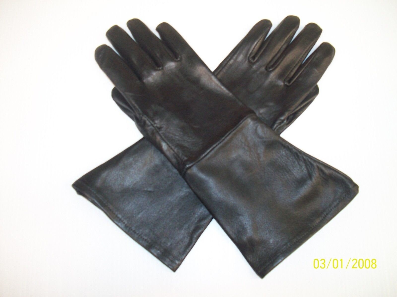 Men's Black Deerskin Leather Gauntlet Gloves - made in the USA