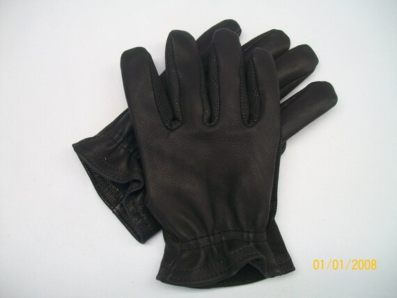 MADE IN THE USA TOUGH GOATSKIN LEATHER MOTORCYCLE SHORT CUFF GLOVES 